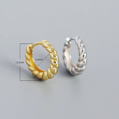 Fashion Round Sterling Silver Plating Earrings 1 Pair