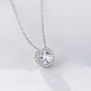 Fashion Round Sterling Silver Plating Zircon Pendant Necklace