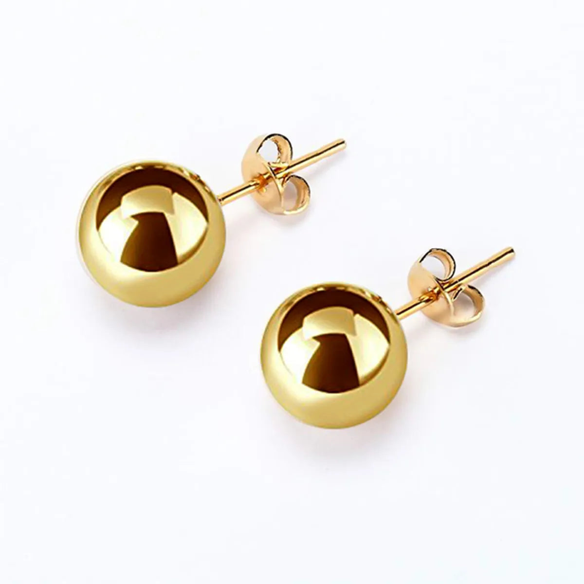 1 Pair Fashion Round Metal Titanium Steel Ear Studs