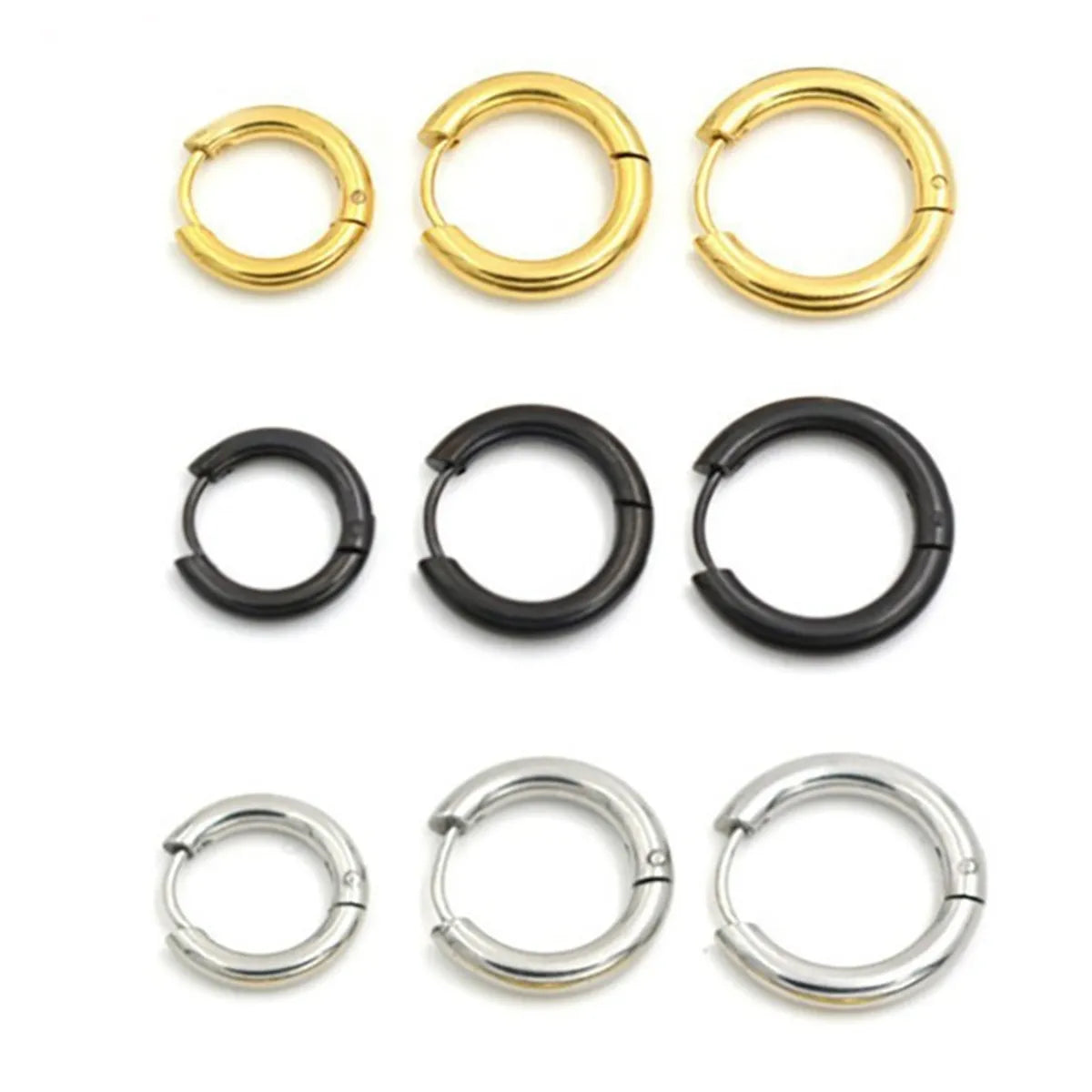 1 Piece Fashion Round Plating Titanium Steel Earrings