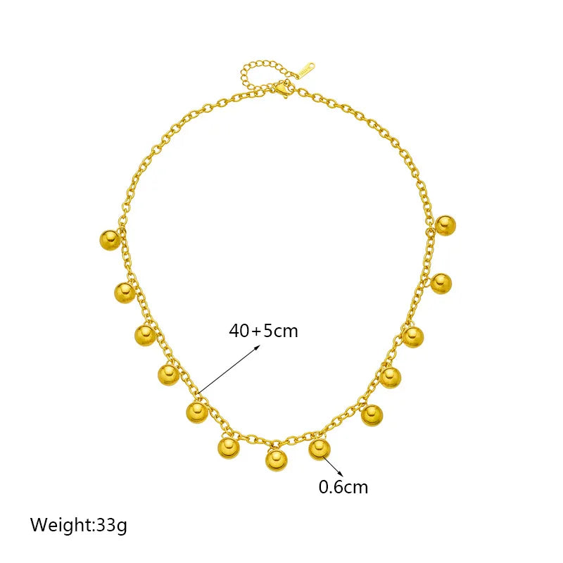 Fashion Round Titanium Steel Plating Necklace 1 Piece