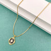 Fashion Round Water Droplets Stainless Steel Plating Inlay Artificial Gemstones Pendant Necklace 1 Piece