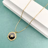 Fashion Round Water Droplets Stainless Steel Plating Inlay Artificial Gemstones Pendant Necklace 1 Piece