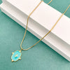 Fashion Round Water Droplets Stainless Steel Plating Inlay Artificial Gemstones Pendant Necklace 1 Piece