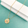 Fashion Round Water Droplets Stainless Steel Plating Inlay Artificial Gemstones Pendant Necklace 1 Piece