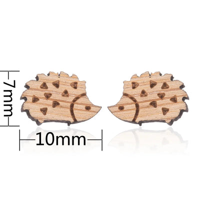 Fashion Round Wood Women'S Ear Studs 1 Pair