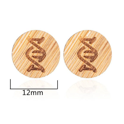 Fashion Round Wood Women'S Ear Studs 1 Pair