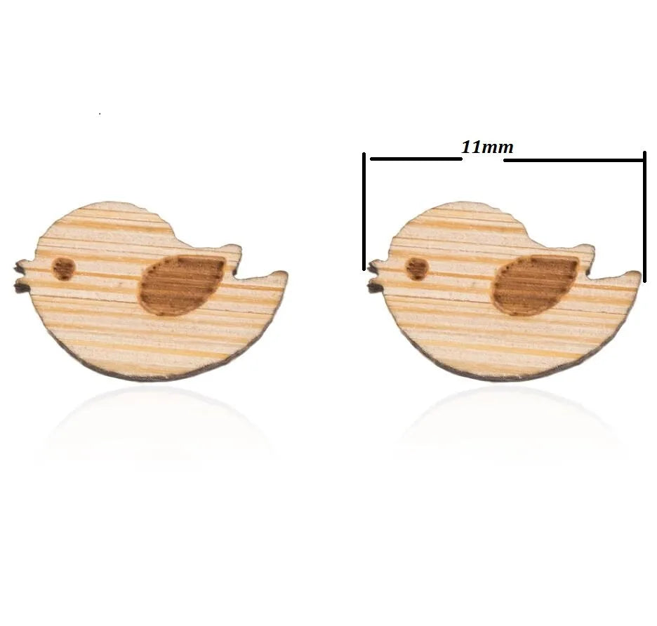 Fashion Round Wood Women'S Ear Studs 1 Pair