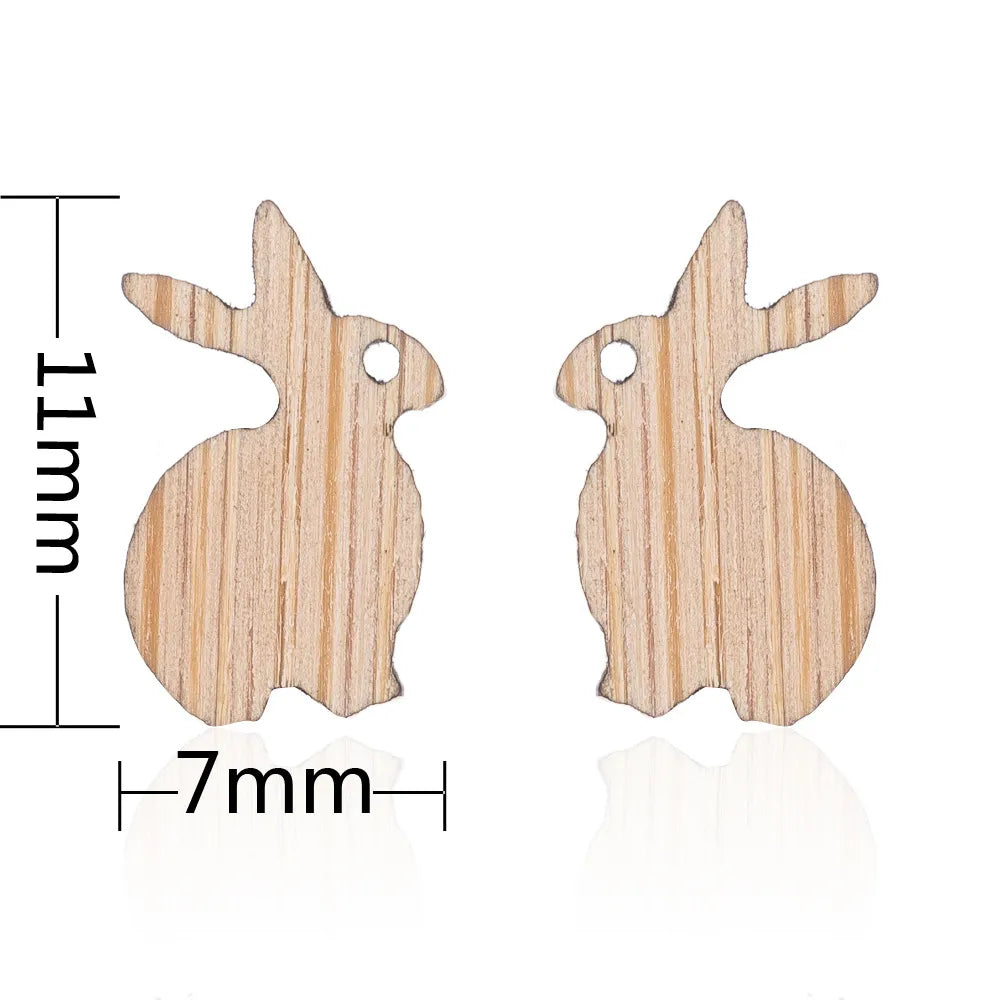 Fashion Round Wood Women'S Ear Studs 1 Pair