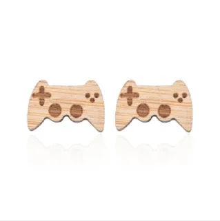 Fashion Round Wood Women'S Ear Studs 1 Pair