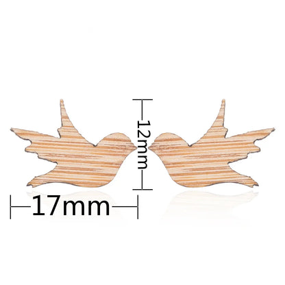 Fashion Round Wood Women'S Ear Studs 1 Pair