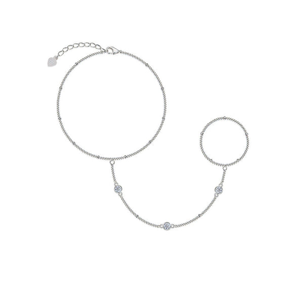 Fashion S925 Silver Overlapping Geometric Moissanite Inlay Bracelet For Women