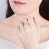 Fashion S925 Sterling Silver Four Claw Simulated Diamond Adjustable Ring For Women Electroplated Silver Ring