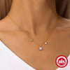 Fashion S925 Sterling Silver Light Blue Horse Eye Zircon Snowflake Stitched Fresh Necklace With Electroplating For Women