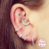 Fashion S925 Sterling Silver Piercer Micro Set Zircon Nose Ring Cartilage Earrings With Geometric Design And Inlaid Zircon Process