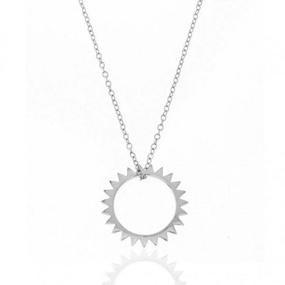 Fashion S925 Silver Sun Copper Pendant Necklace