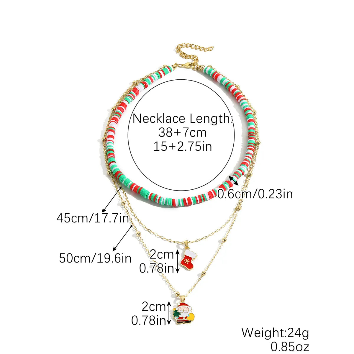 Fashion Santa Claus Beaded Alloy Plating Women'S Bracelets Necklace 1 Piece