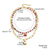 Fashion Santa Claus Beaded Alloy Plating Women'S Bracelets Necklace 1 Piece