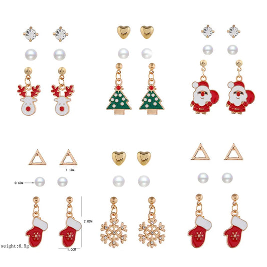 Fashion Santa Claus Bow Knot Alloy Artificial Pearls Women'S Drop Earrings 1 Pair