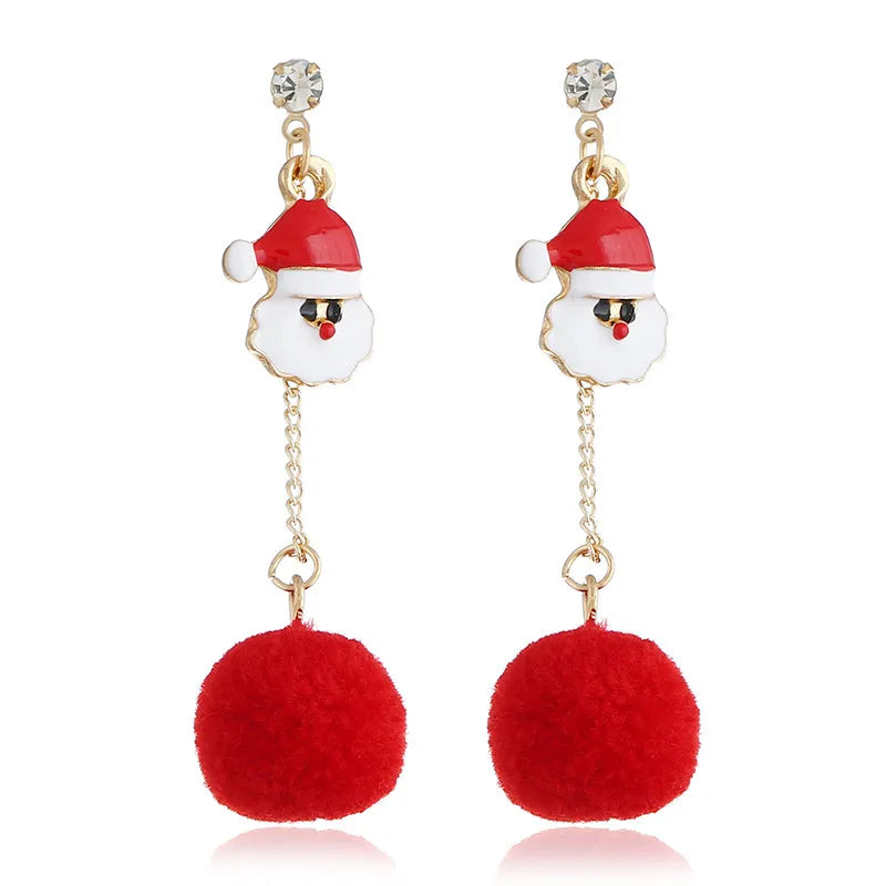 Fashion Santa Claus Christmas Socks Bell Alloy Pearl Inlay Rhinestones Women'S Drop Earrings 1 Pair