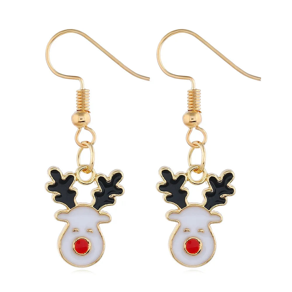 Fashion Santa Claus Christmas Socks Bell Alloy Pearl Inlay Rhinestones Women'S Drop Earrings 1 Pair