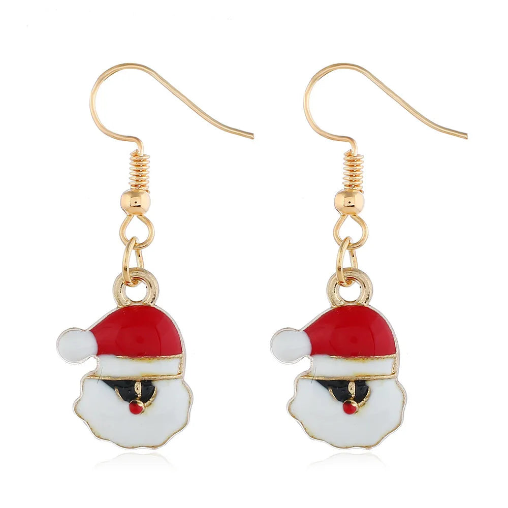 Fashion Santa Claus Christmas Socks Bell Alloy Pearl Inlay Rhinestones Women'S Drop Earrings 1 Pair