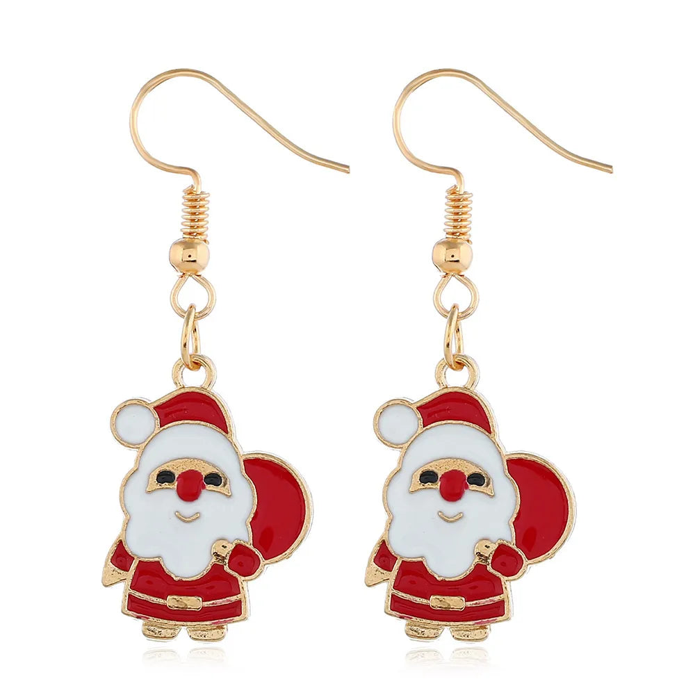 Fashion Santa Claus Christmas Socks Bell Alloy Pearl Inlay Rhinestones Women'S Drop Earrings 1 Pair