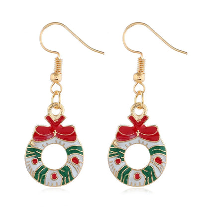 Fashion Santa Claus Christmas Socks Bell Alloy Pearl Inlay Rhinestones Women'S Drop Earrings 1 Pair