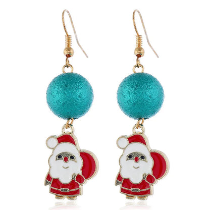 Fashion Santa Claus Christmas Socks Bell Alloy Pearl Inlay Rhinestones Women'S Drop Earrings 1 Pair