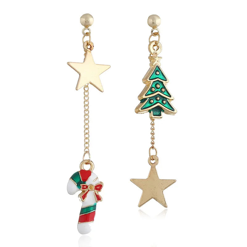 Fashion Santa Claus Christmas Socks Bell Alloy Pearl Inlay Rhinestones Women'S Drop Earrings 1 Pair