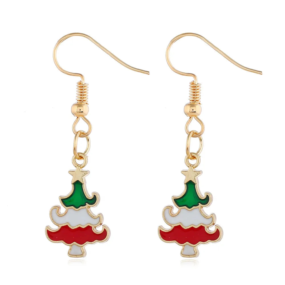 Fashion Santa Claus Christmas Socks Bell Alloy Pearl Inlay Rhinestones Women'S Drop Earrings 1 Pair