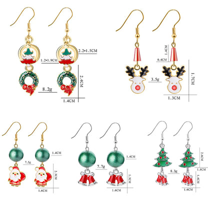 Fashion Santa Claus Elk Alloy Artificial Pearls Women's Earrings 1 Pair