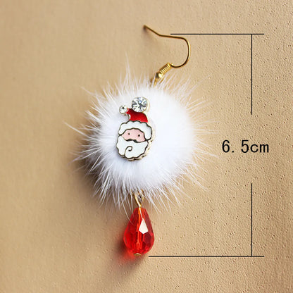 Fashion Santa Claus Elk Alloy Inlay Rhinestones Women's Drop Earrings 1 Pair