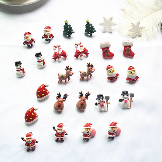 Fashion Santa Claus Elk Resin Women'S Ear Studs 1 Pair