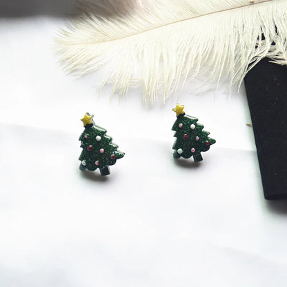 Fashion Santa Claus Elk Resin Women'S Ear Studs 1 Pair