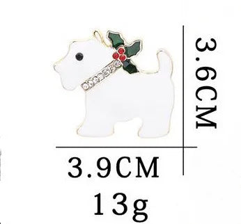 Fashion Santa Claus Gift Box Snowman Alloy Enamel Inlay Rhinestones Unisex Brooches