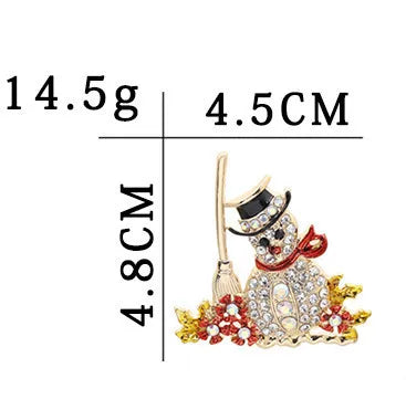 Fashion Santa Claus Gift Box Snowman Alloy Enamel Inlay Rhinestones Unisex Brooches