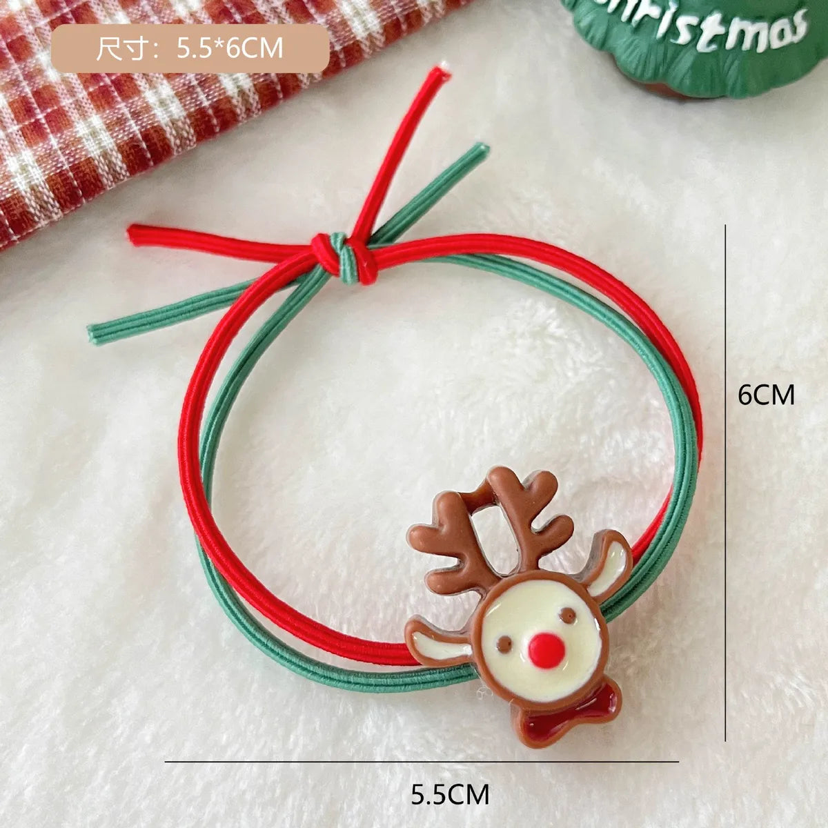 Fashion Santa Claus Gingerbread Snowman Elastic String Handmade Hair Tie 1 Piece