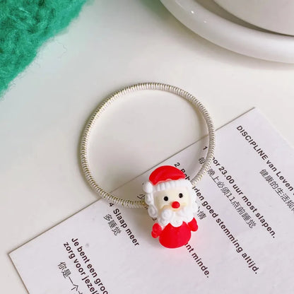 Fashion Santa Claus Gingerbread Snowman Elastic String Handmade Hair Tie 1 Piece