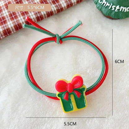 Fashion Santa Claus Gingerbread Snowman Elastic String Handmade Hair Tie 1 Piece