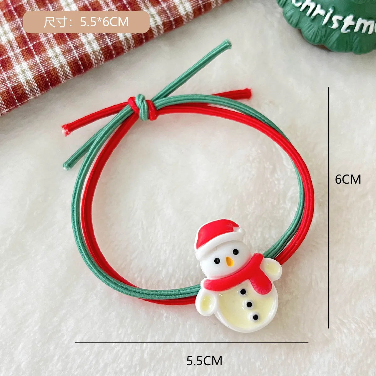 Fashion Santa Claus Gingerbread Snowman Elastic String Handmade Hair Tie 1 Piece