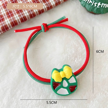 Fashion Santa Claus Gingerbread Snowman Elastic String Handmade Hair Tie 1 Piece