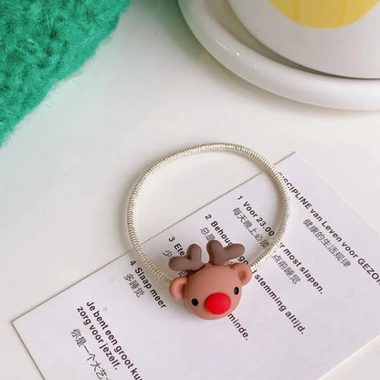 Fashion Santa Claus Gingerbread Snowman Elastic String Handmade Hair Tie 1 Piece