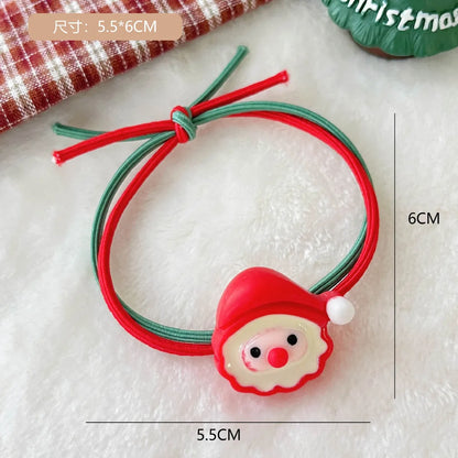 Fashion Santa Claus Gingerbread Snowman Elastic String Handmade Hair Tie 1 Piece