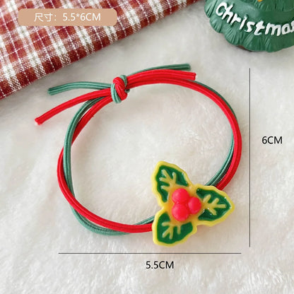 Fashion Santa Claus Gingerbread Snowman Elastic String Handmade Hair Tie 1 Piece