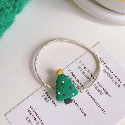 Fashion Santa Claus Gingerbread Snowman Elastic String Handmade Hair Tie 1 Piece