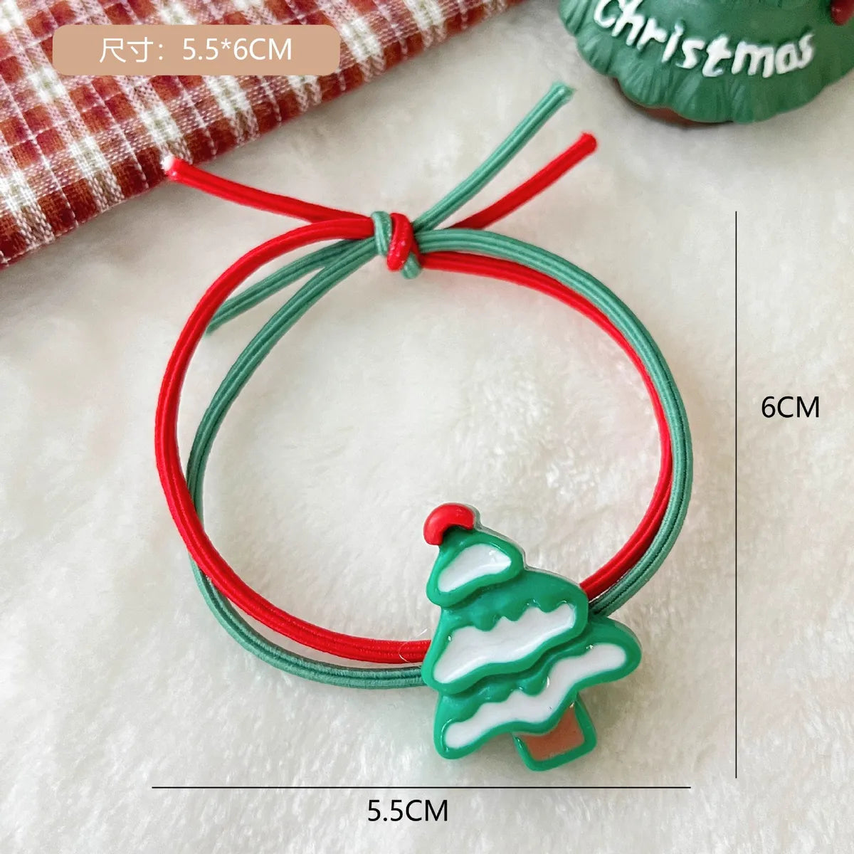 Fashion Santa Claus Gingerbread Snowman Elastic String Handmade Hair Tie 1 Piece