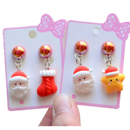 Fashion Santa Claus Plastic Resin Girl's Ear Clips 1 Pair