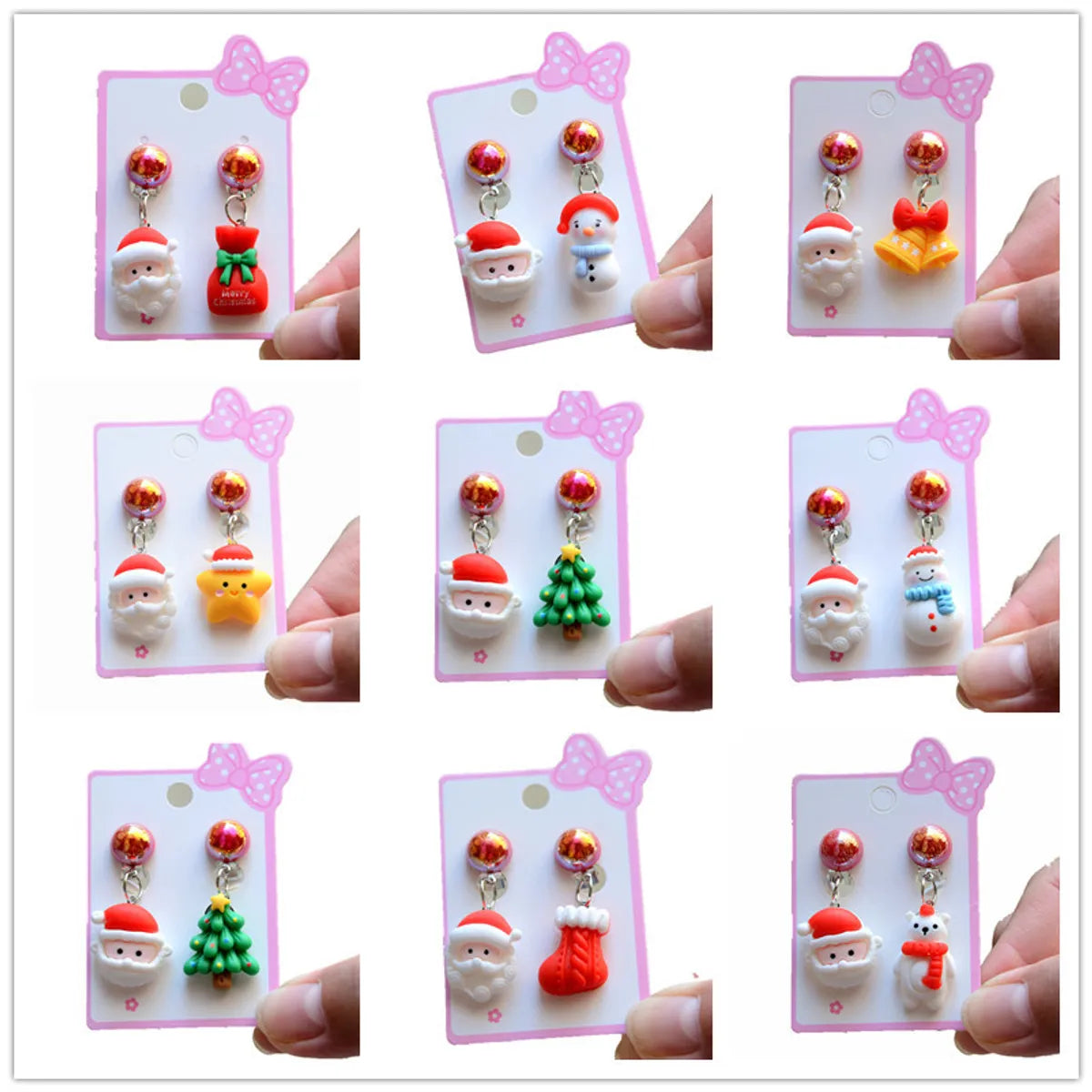 Fashion Santa Claus Plastic Resin Girl's Ear Clips 1 Pair