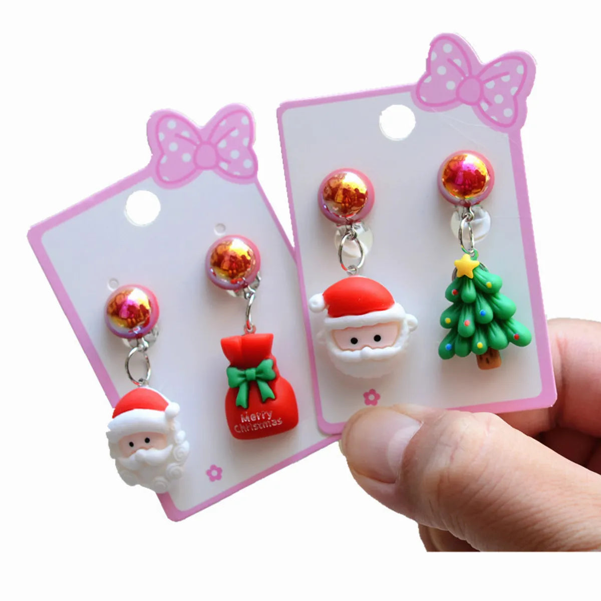 Fashion Santa Claus Plastic Resin Girl's Ear Clips 1 Pair